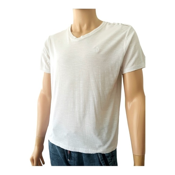 Lion Crest by English Laundry top/shirt Men L white V-neck short sleeves logo - Picture 3 of 12